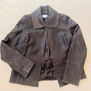 TSE Chocolate Brown Leather 1-Button Jacket